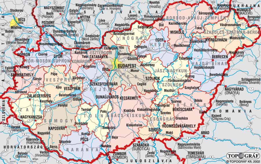 Magyarorszag kzigazgatsi trkpe